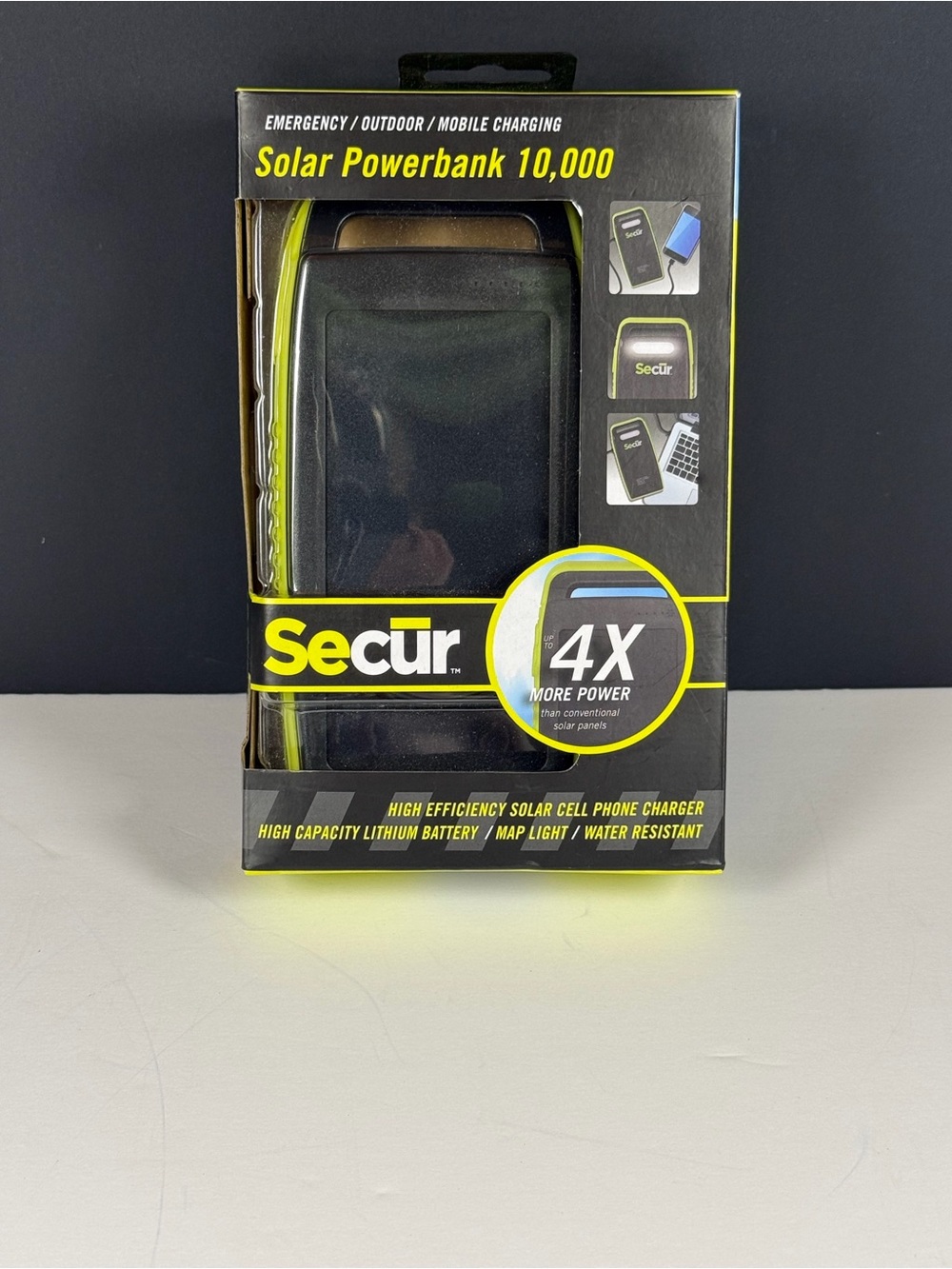 ☀️ NWT Secur Emergency Solar Powerbank 10,000mAh Portable Charger